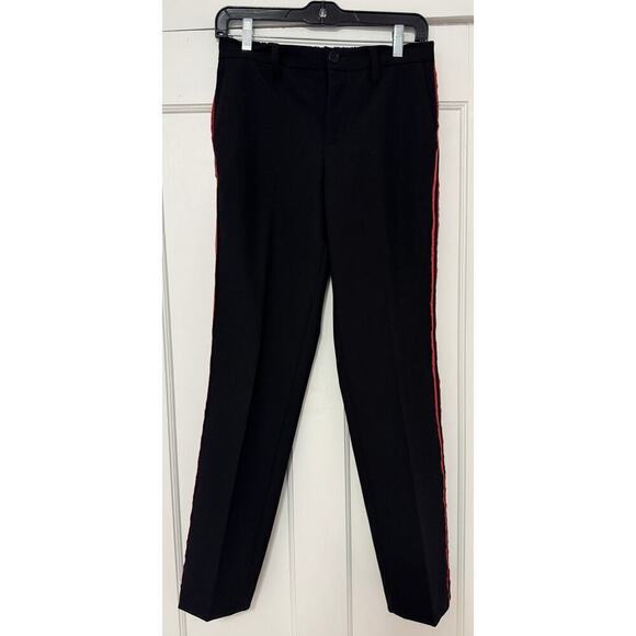 ZADIG & VOLTAIRE Trousers Dress Pants Satin Ribbon Leg Stripe Size 36 - Picture 2 of 5